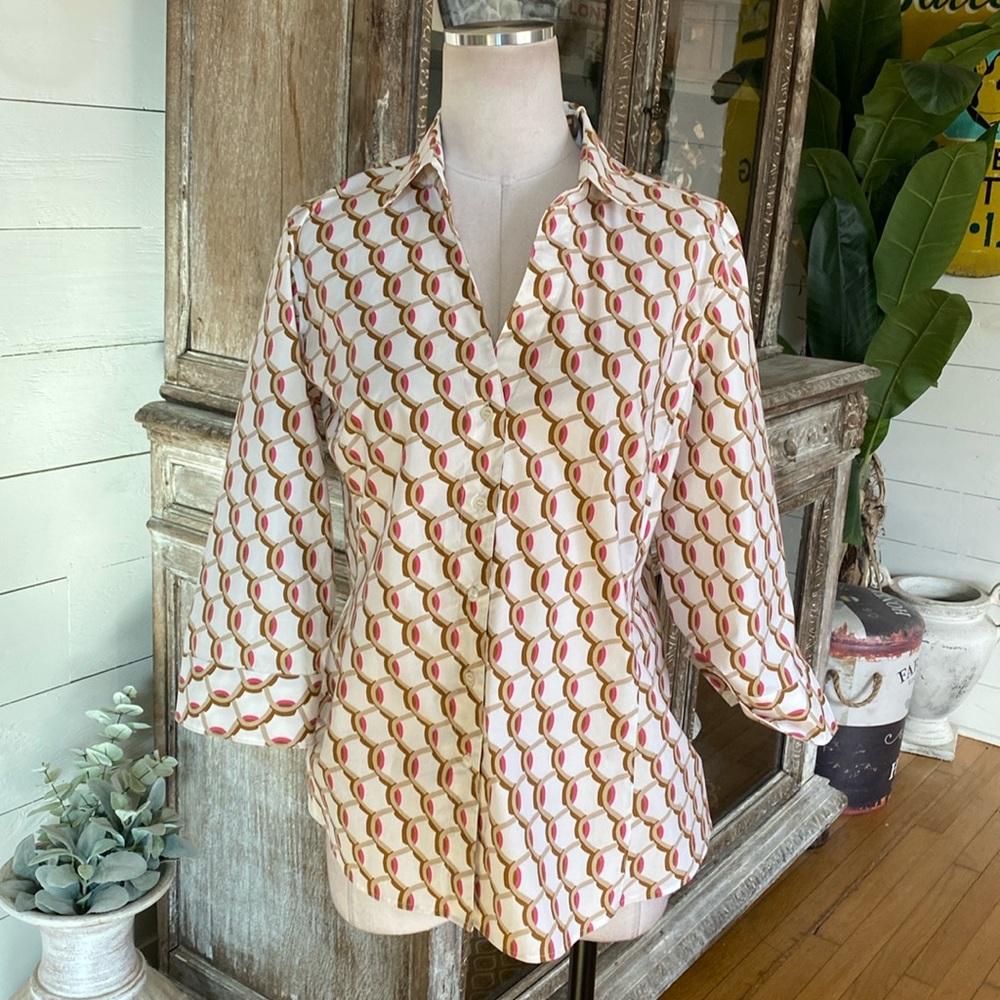 CALIBAN HALSBROOK PRINTED BLOUSE 50 IT / US 14 NEW